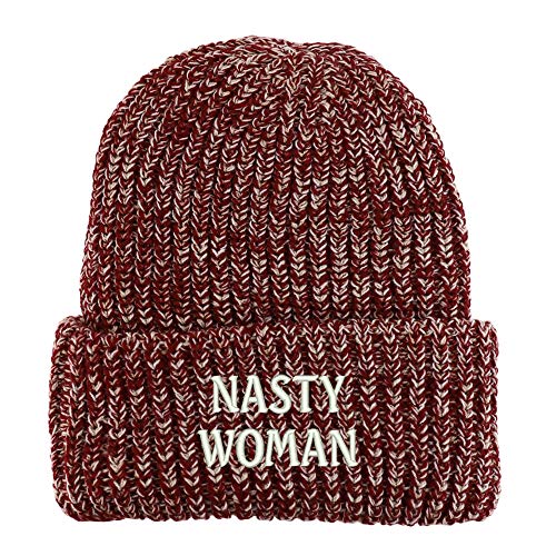 Trendy Apparel Shop Nasty Woman Long Cuffed Thick Ribbed Knit Beanie