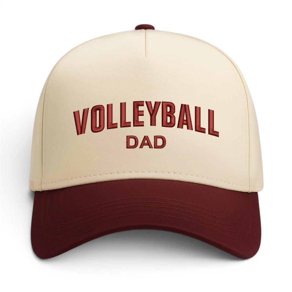 Trendy Apparel Shop Volleyball Mom and Dad Embroidered 5 Panel Two Tone Vintage Ball Cap