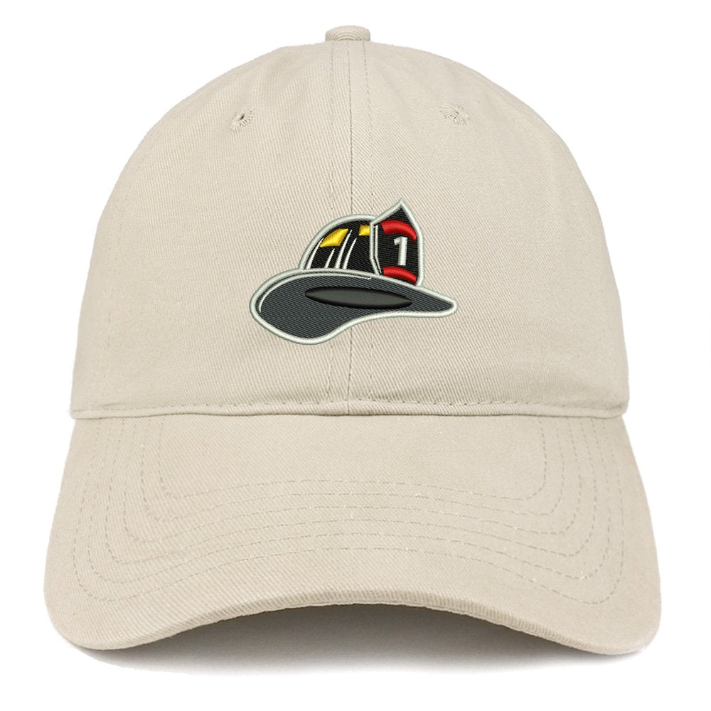 Trendy Apparel Shop Fire FD Hat Embroidered Brushed Cotton Dad Hat Ball Cap - Stone