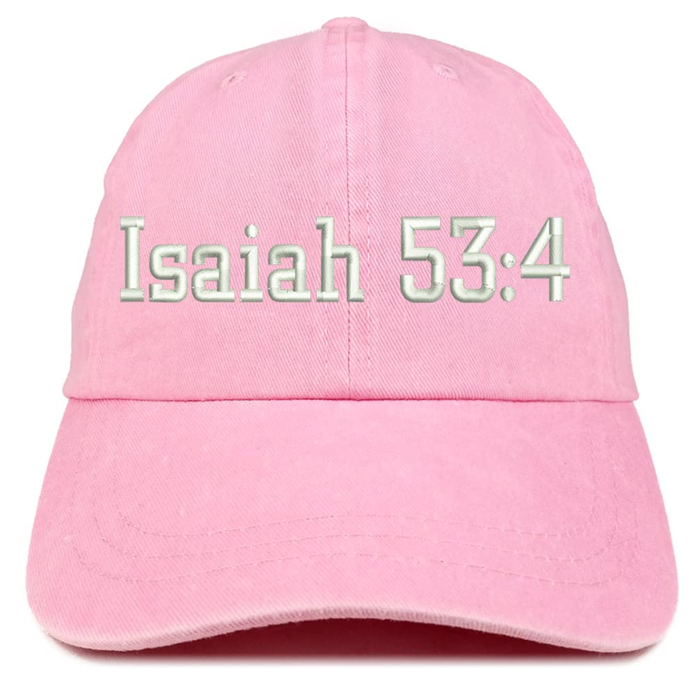 Trendy Apparel Shop Isaiah 53:4 Washed Pigment Dyed Baseball Cap