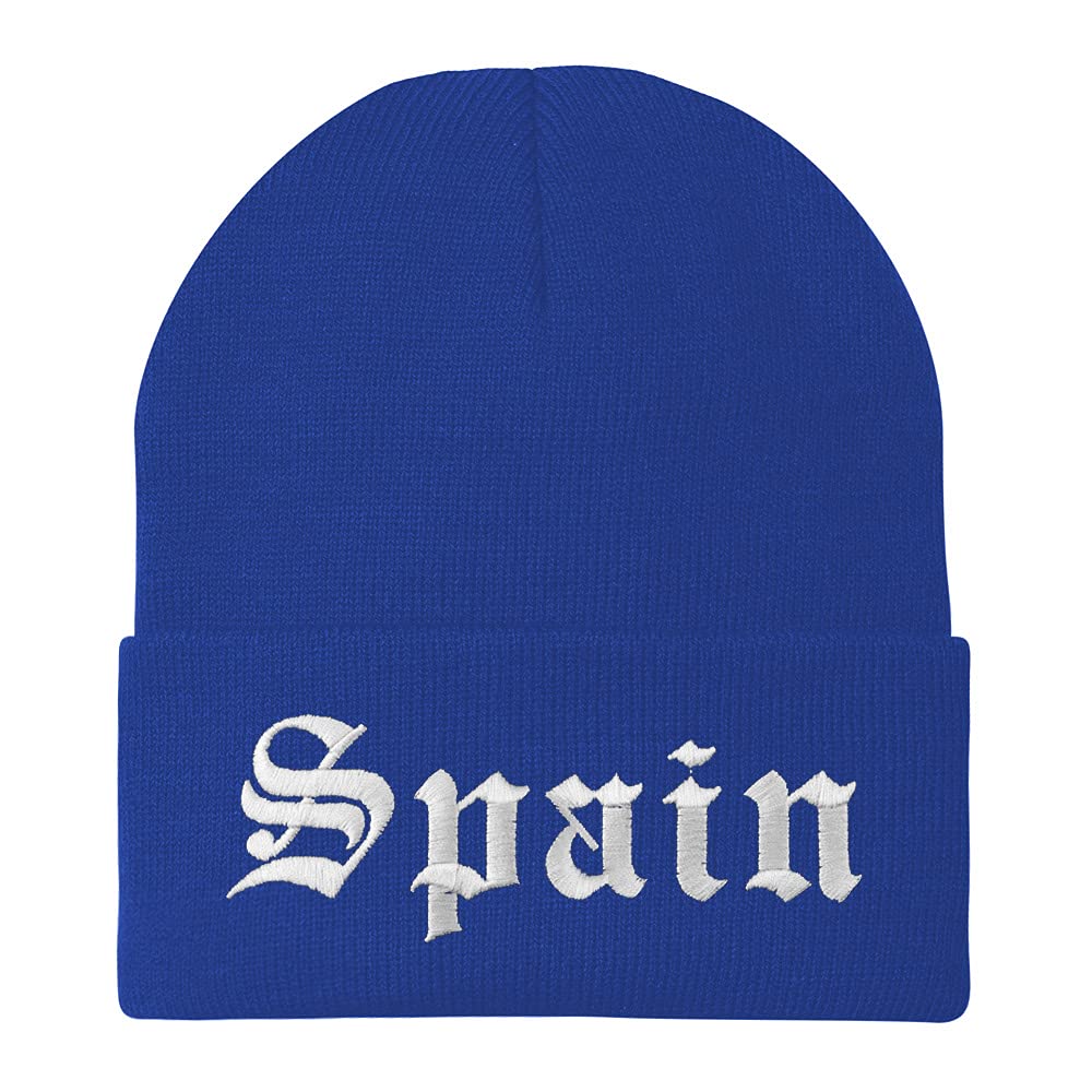 Trendy Apparel Shop Spain Old English Embroidered Long Cuff Beanie