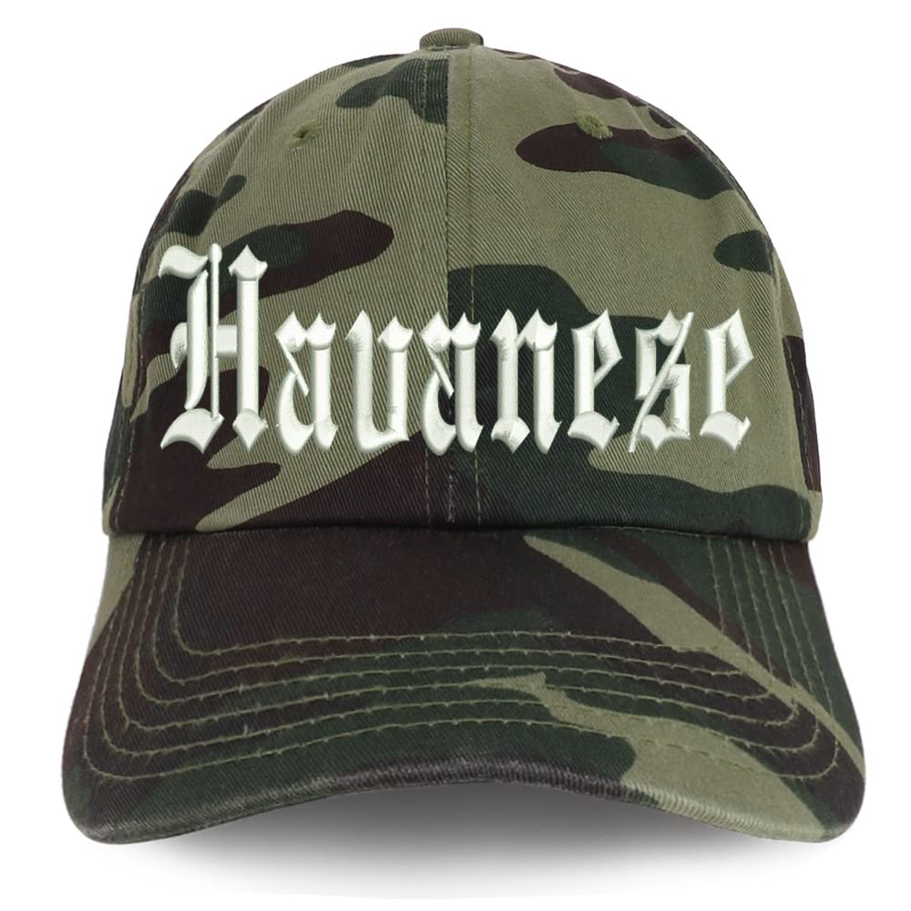 Trendy Apparel Shop Old English Havanese Low Profile Soft Cotton Baseball Cap