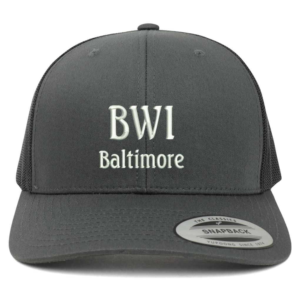 Trendy Apparel Shop BWI Baltimore Embroidered Retro Fit Trucker Mesh Cap
