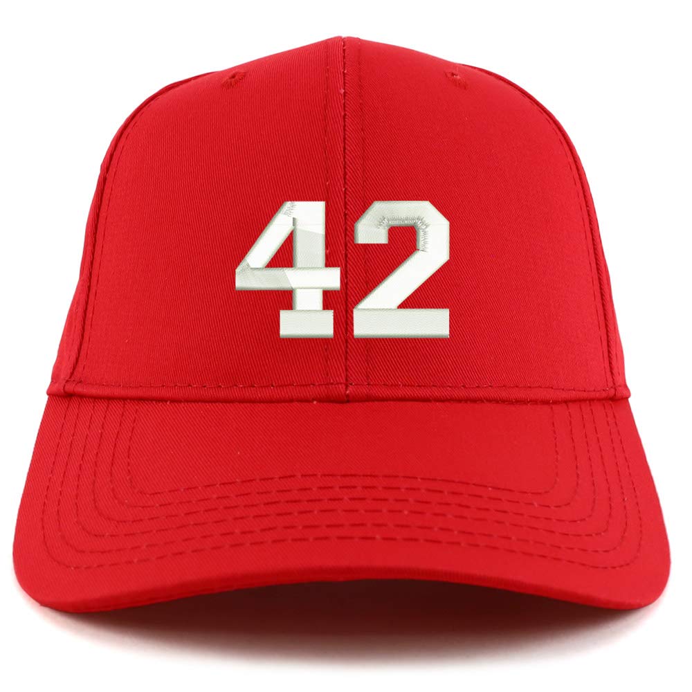 Trendy Apparel Shop Number 42 Collegiate Varsity Embroidered Sturctured Ball Cap