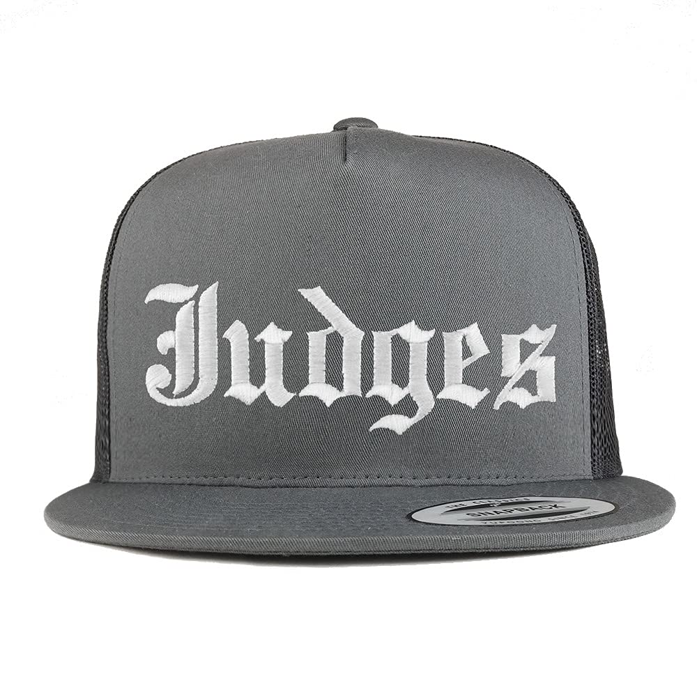 Trendy Apparel Shop Judges Old English 5 Panel Flatbill Trucker Cap
