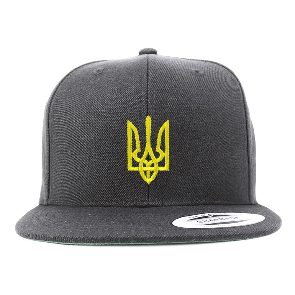 Trendy Apparel Shop Ukrainian National Symbol Embroidered Flatbill Snapback Cap