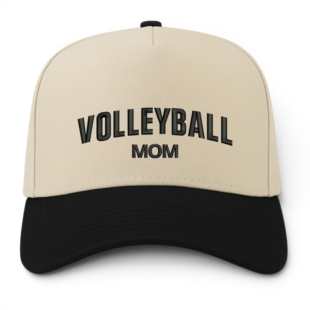 Trendy Apparel Shop Volleyball Mom and Dad Embroidered 5 Panel Two Tone Vintage Ball Cap