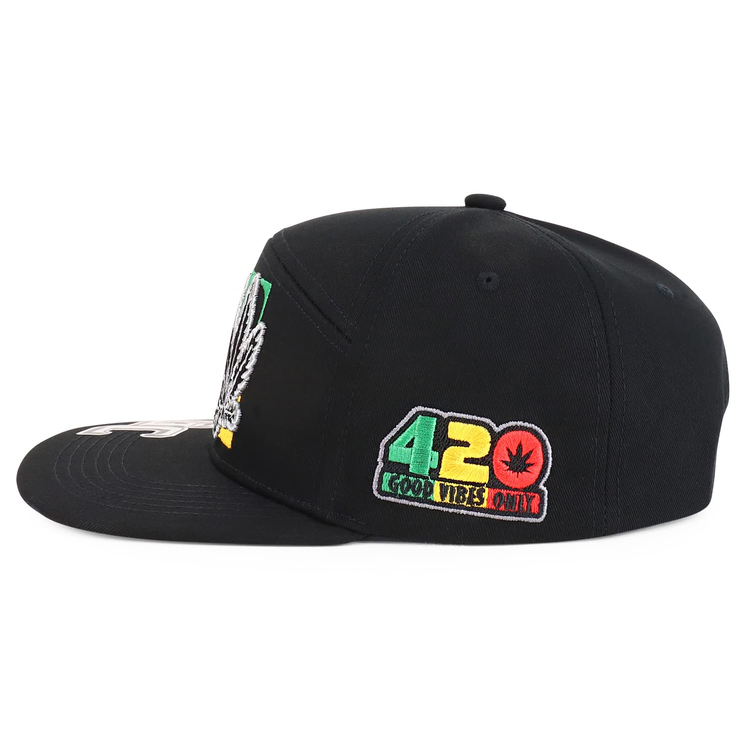 Trendy Apparel Shop 420 Good Vibes Only Embroidered Flatbill Snapback