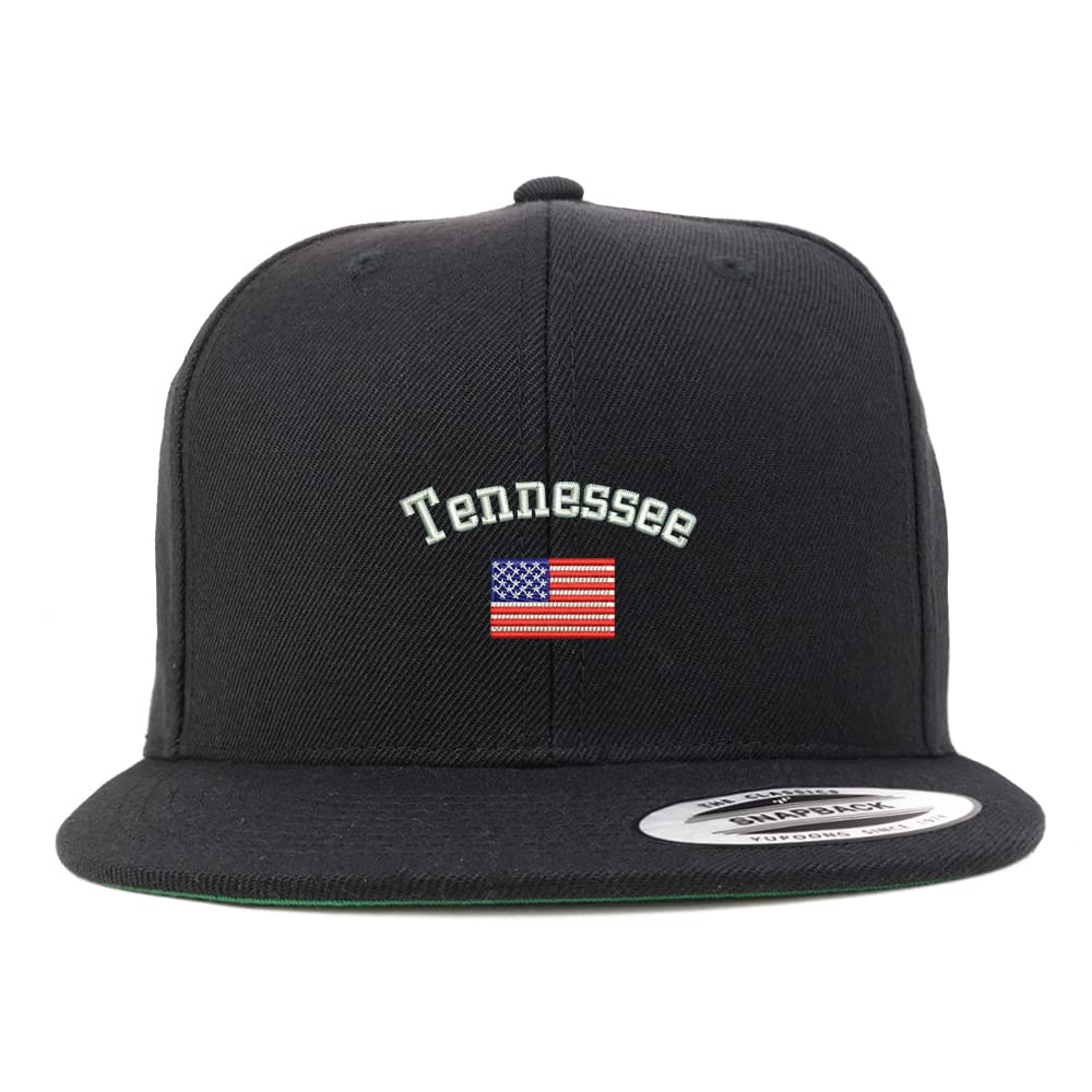 Trendy Apparel Shop Tennessee USA Flag Embroidered Flatbill Snapback
