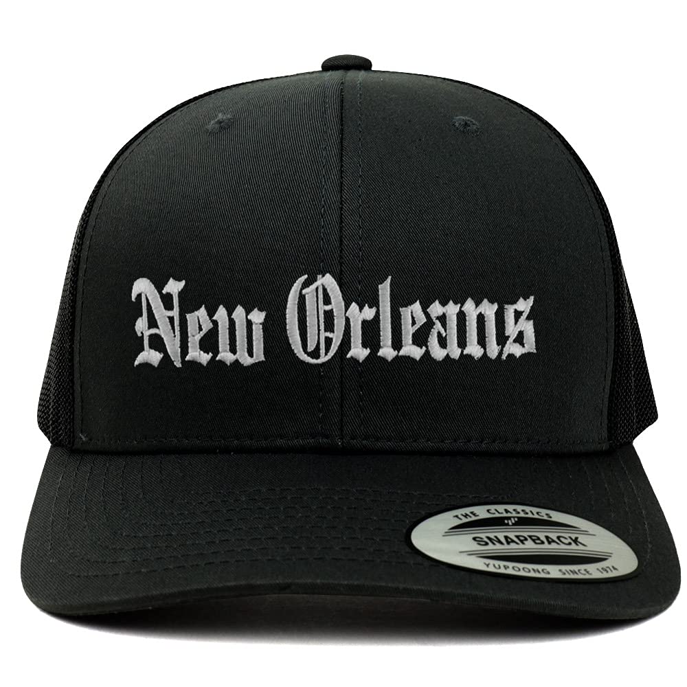Trendy Apparel Shop New Orleans Old English 6 Panel Trucker Mesh Cap