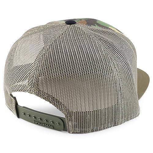 Trendy Apparel Shop Structured High Profile 7 Panel Flat Bill Mesh Back Snapback Cap