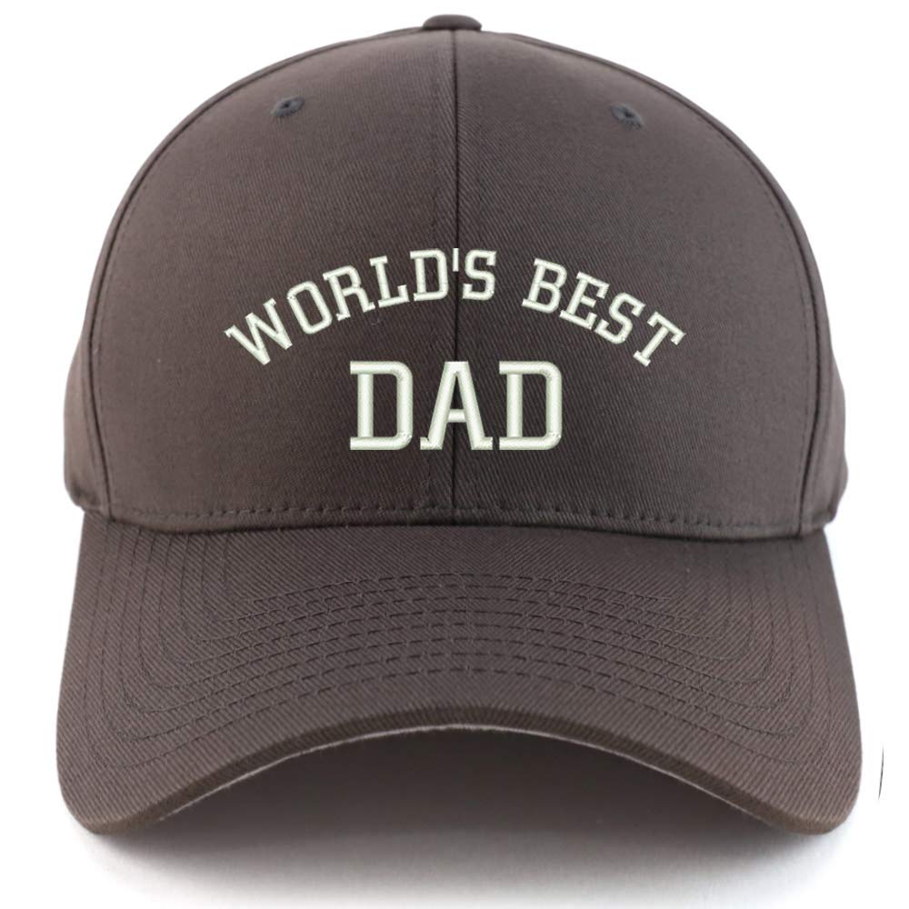 Trendy Apparel Shop World's Best Dad Cotton Embroidered Stretch Fitted Cap