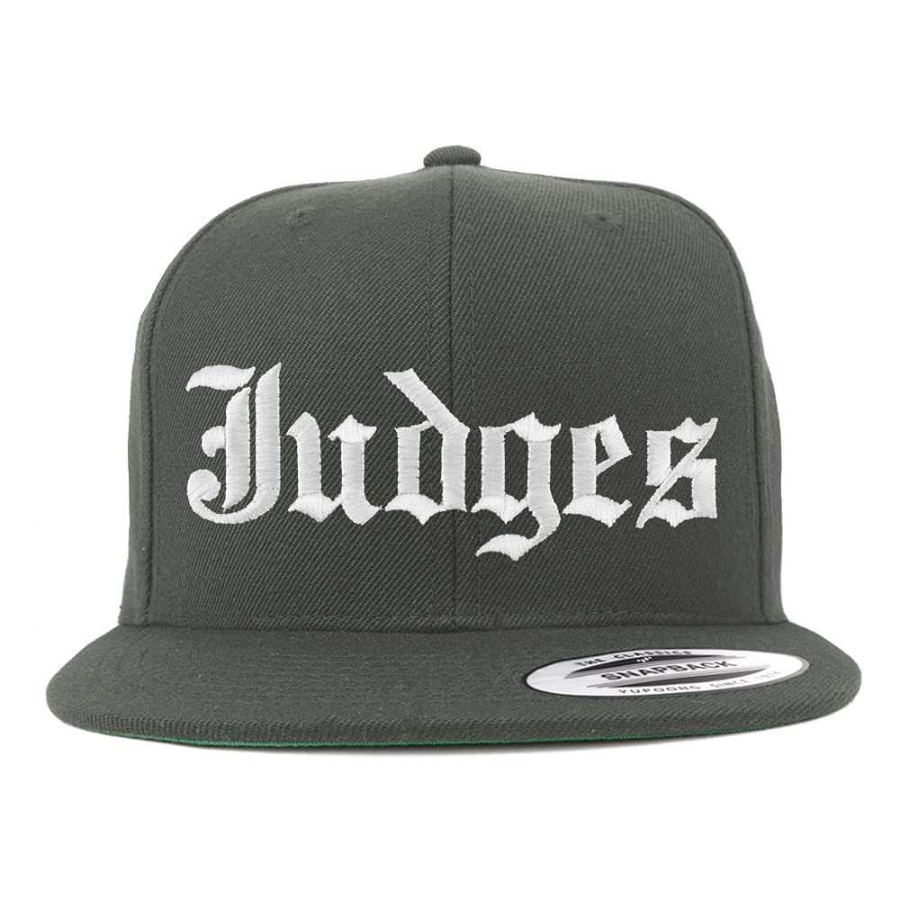 Trendy Apparel Shop Judges Old English Embroidered Flatbill Snapback