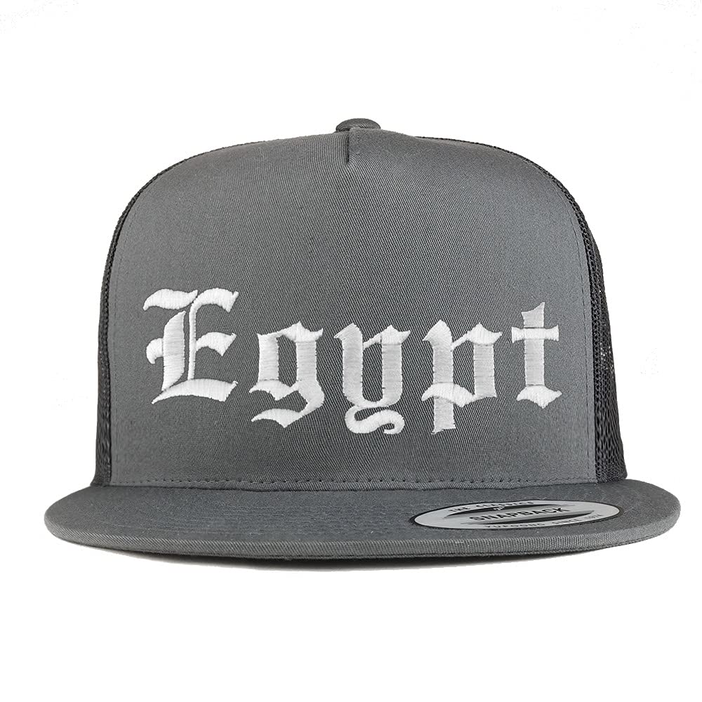 Trendy Apparel Shop Egypt Old English 5 Panel Flatbill Trucker Cap