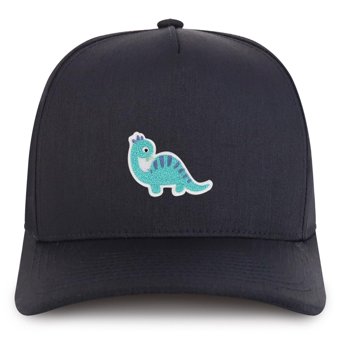 Trendy Apparel Shop Brontosaurus Dinosaurus Patch Cotton 5 Panel Structured Snapback Cap