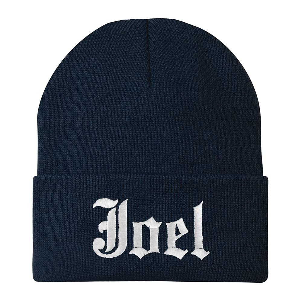 Trendy Apparel Shop Joel Old English Embroidered Long Cuff Beanie