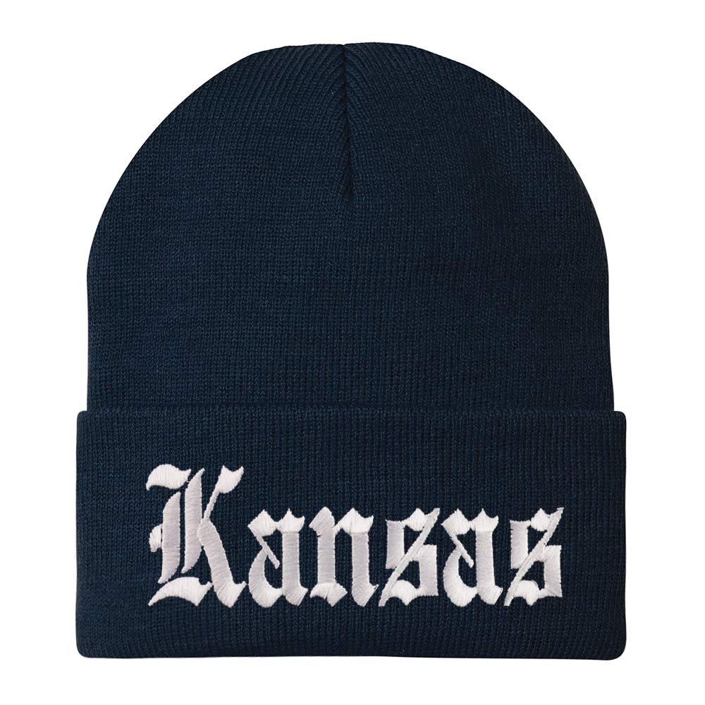 Trendy Apparel Shop Kansas State Old English Embroidered Long Cuff Beanie