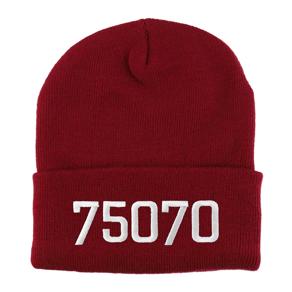 Trendy Apparel Shop 75070 McKinney TX Old English Embroidered Long Cuff Beanie