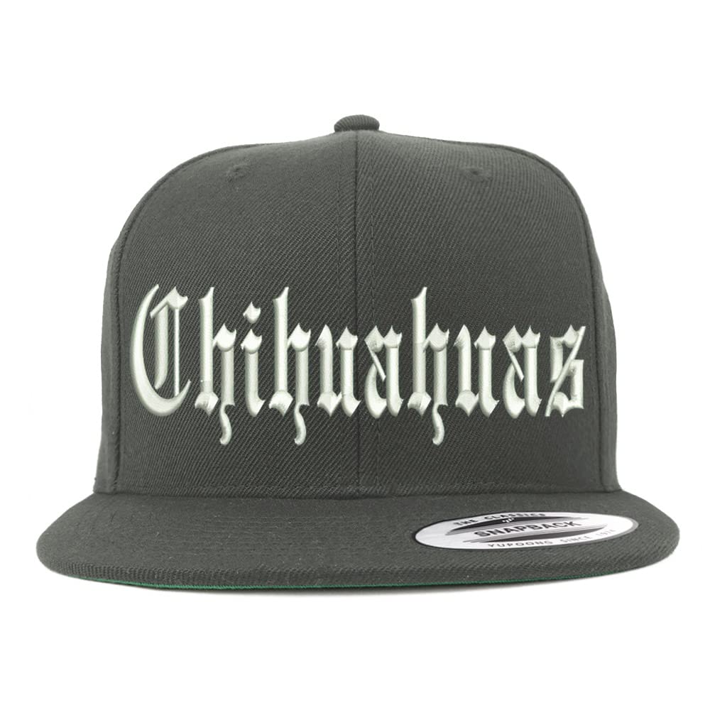 Trendy Apparel Shop Old English Chihuahuas Embroidered Flatbill Snapback