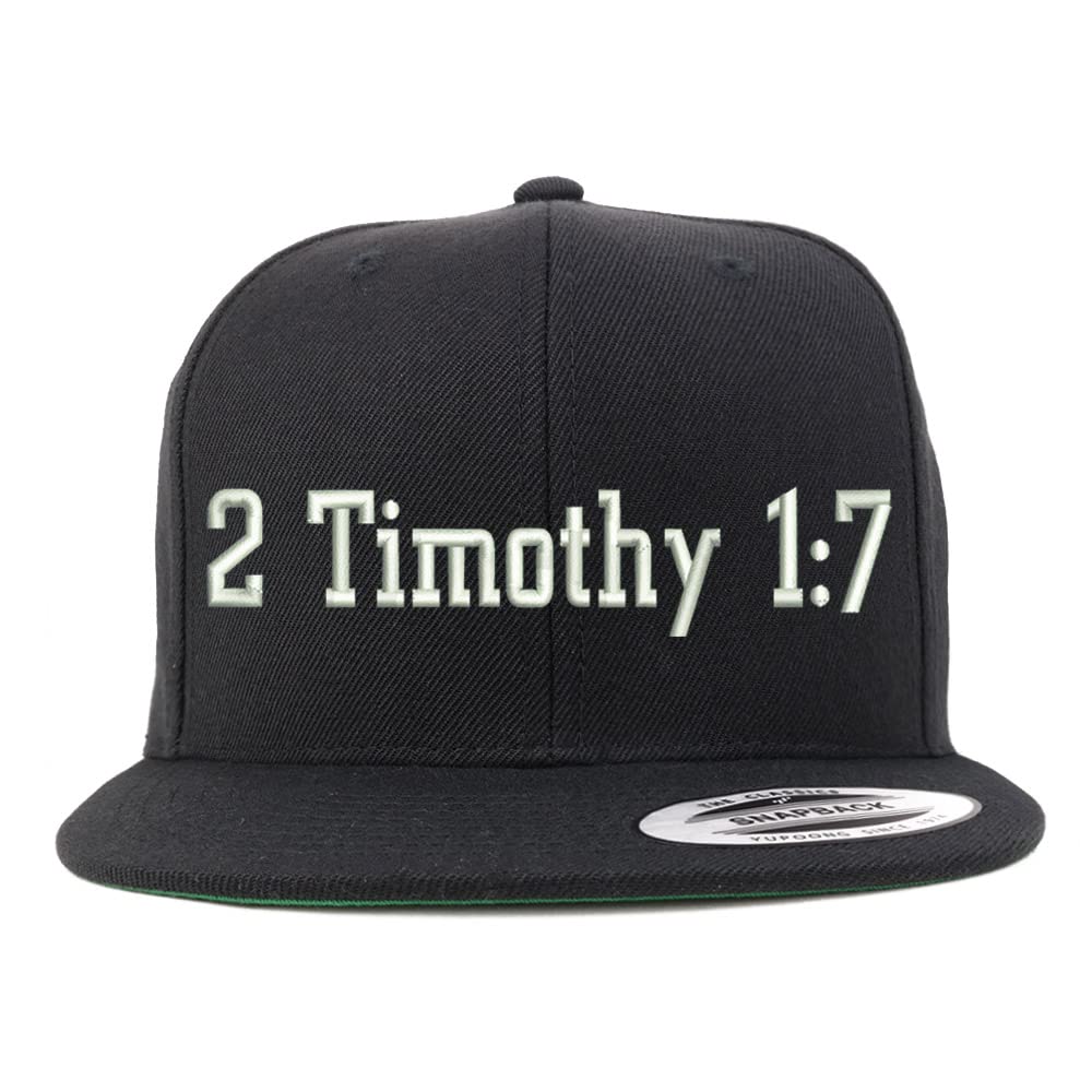 Trendy Apparel Shop 2 Timothy 1: 7 Embroidered Flatbill Snapback