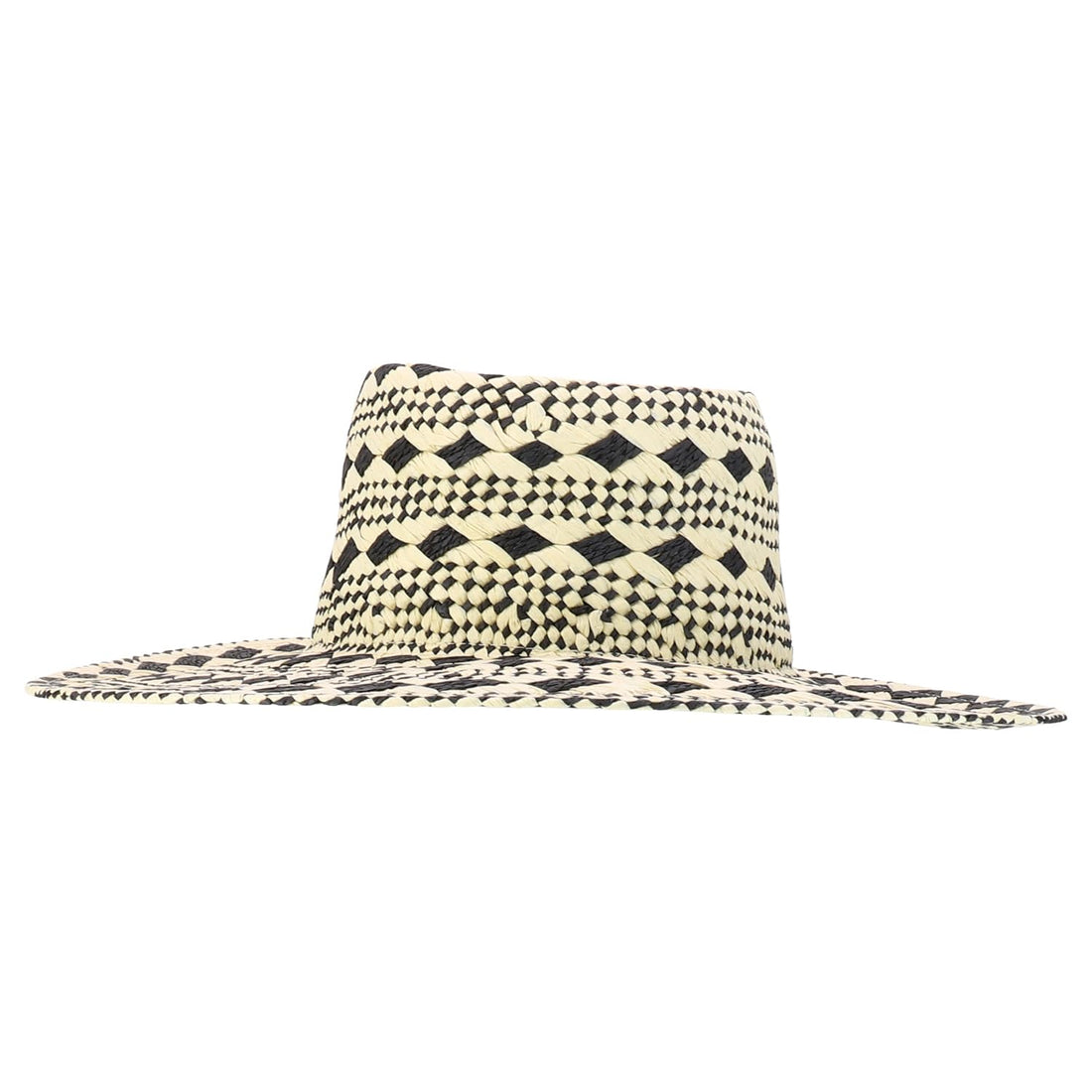 Trendy Apparel Shop Tribal Pattern Wide Brim Paper Gambler Hat