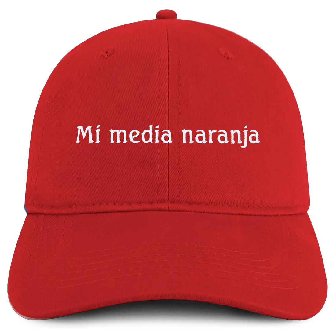 Trendy Apparel Shop Mi Media Naranja Embroidered Cotton Low Profile Dad Hat