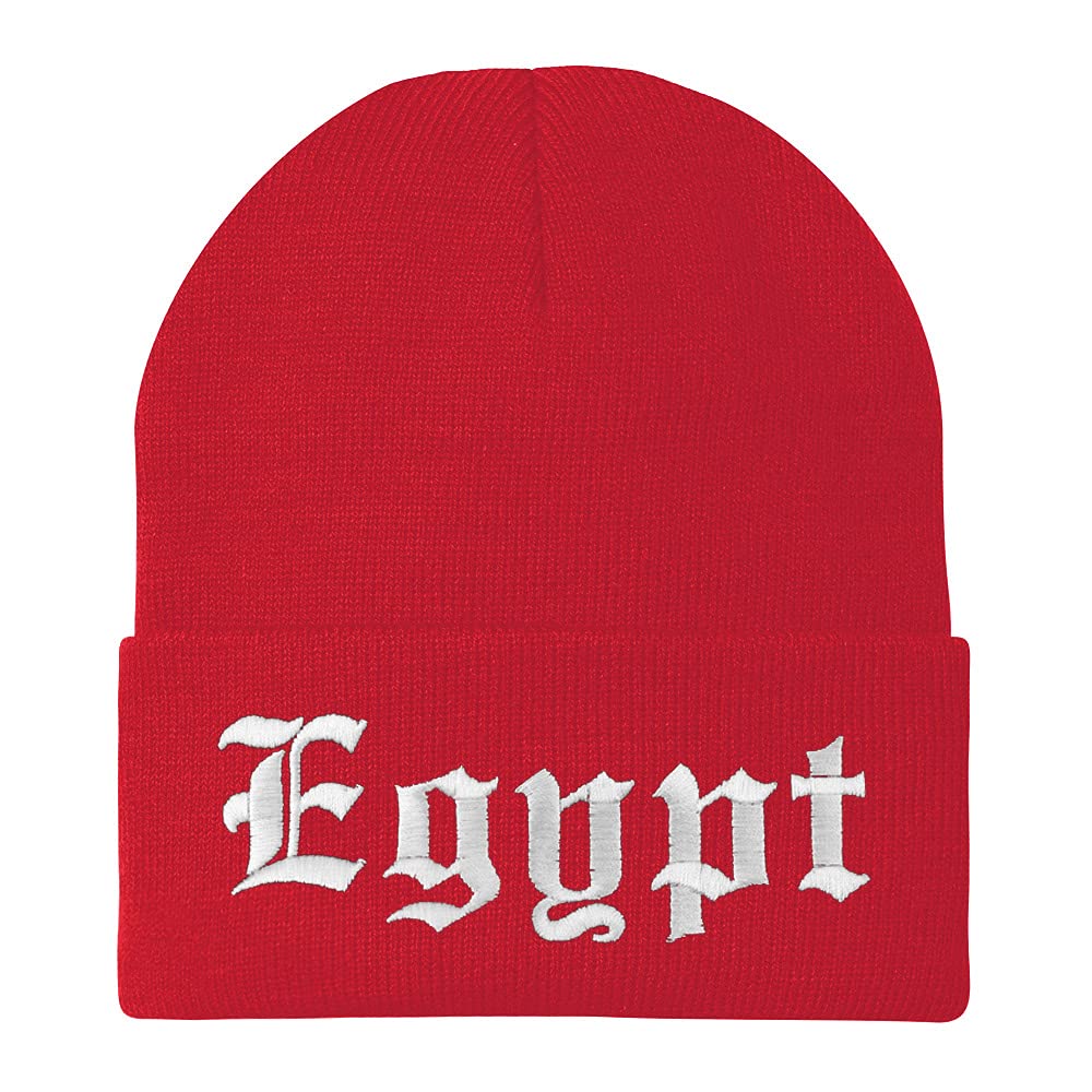 Trendy Apparel Shop Egypt Old English Embroidered Long Cuff Beanie