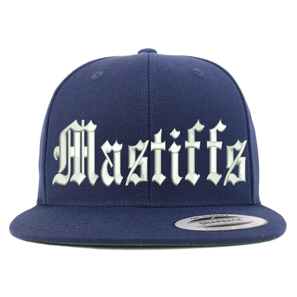 Trendy Apparel Shop Old English Mastiffs Embroidered Flatbill Snapback