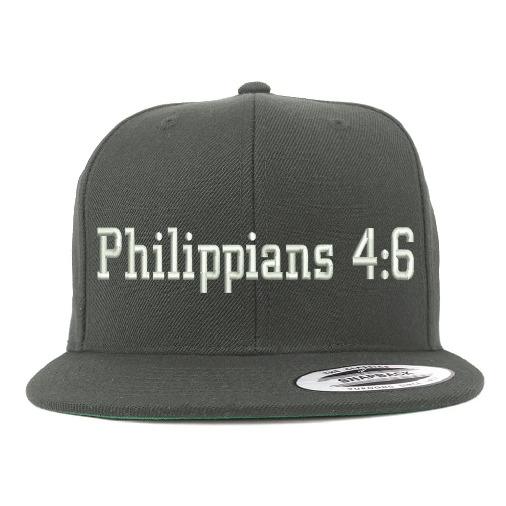 Trendy Apparel Shop Philippians 4:6 Embroidered Flatbill Snapback