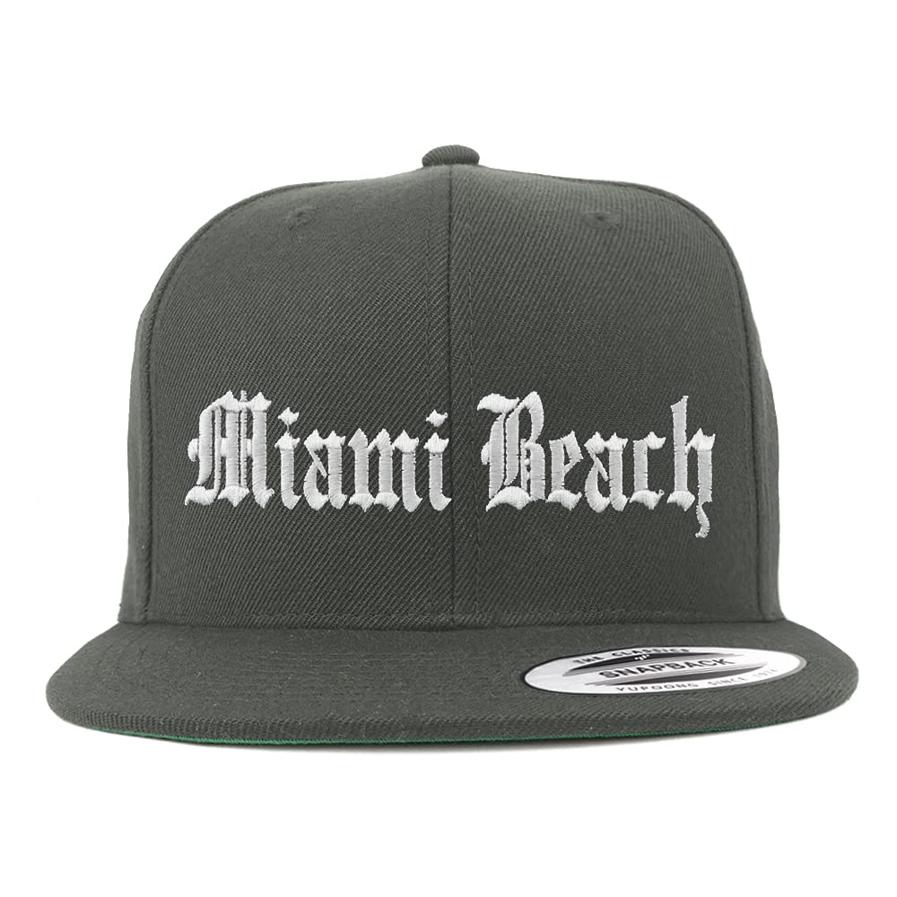 Trendy Apparel Shop Miami Beach Old English Embroidered Flatbill Snapback