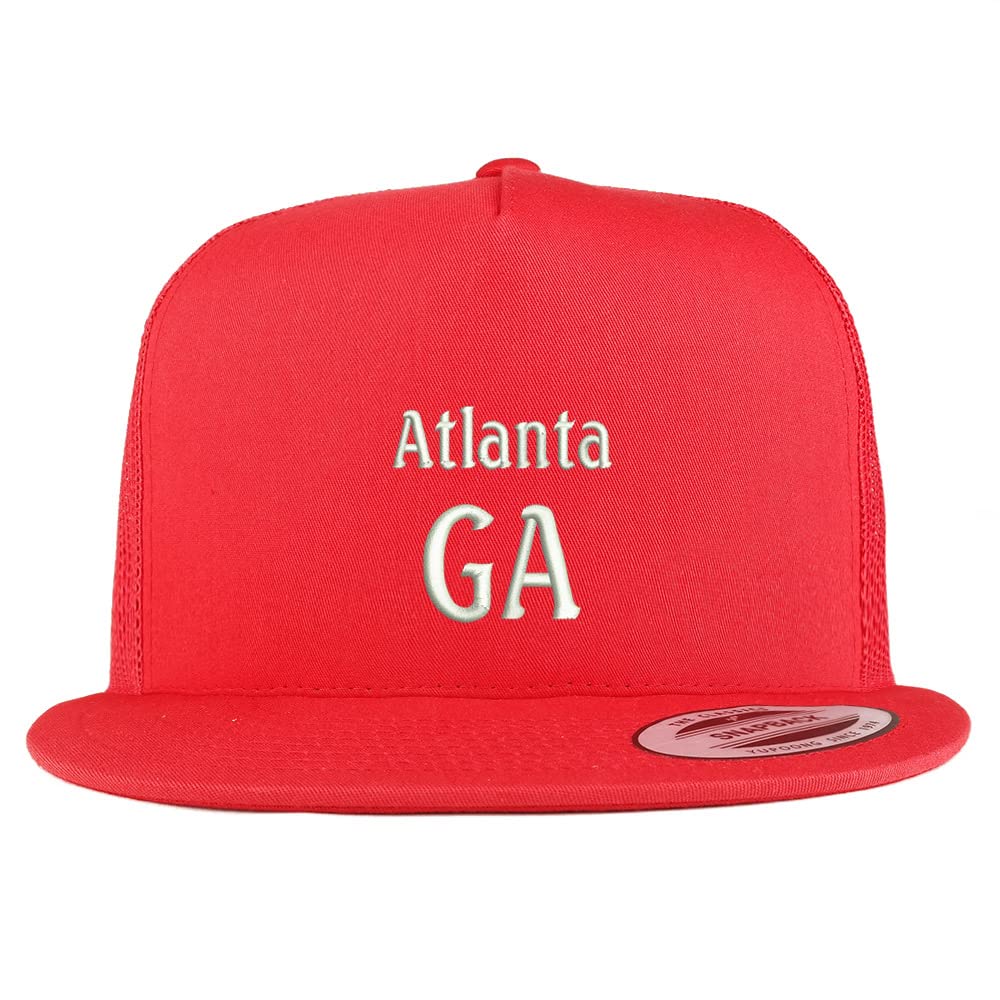 Trendy Apparel Shop Atlanta GA Embroidered 5 Panel Flatbill Trucker Cap
