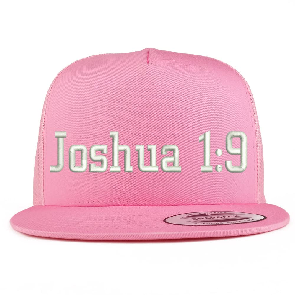 Trendy Apparel Shop Joshua 1:9 5 Panel Flatbill Trucker Cap