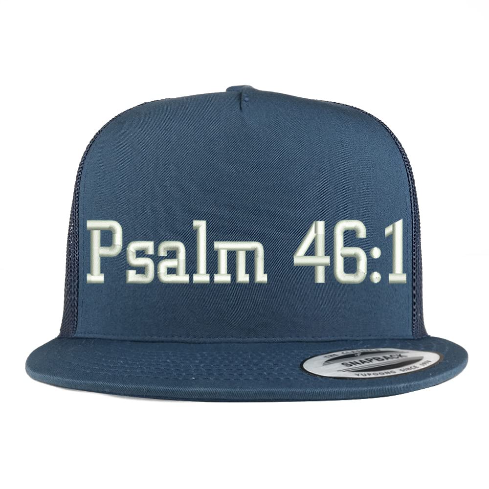 Trendy Apparel Shop Psalm 46:1 5 Panel Flatbill Trucker Cap