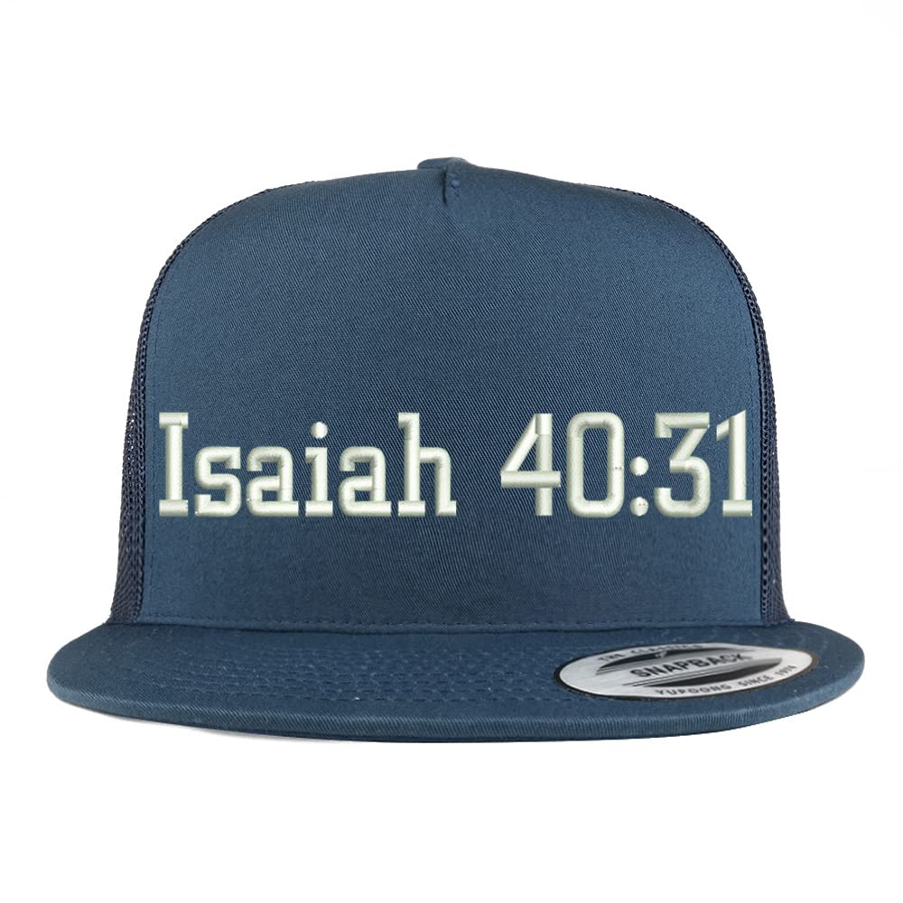 Trendy Apparel Shop Isaiah 40:31 5 Panel Flatbill Trucker Cap
