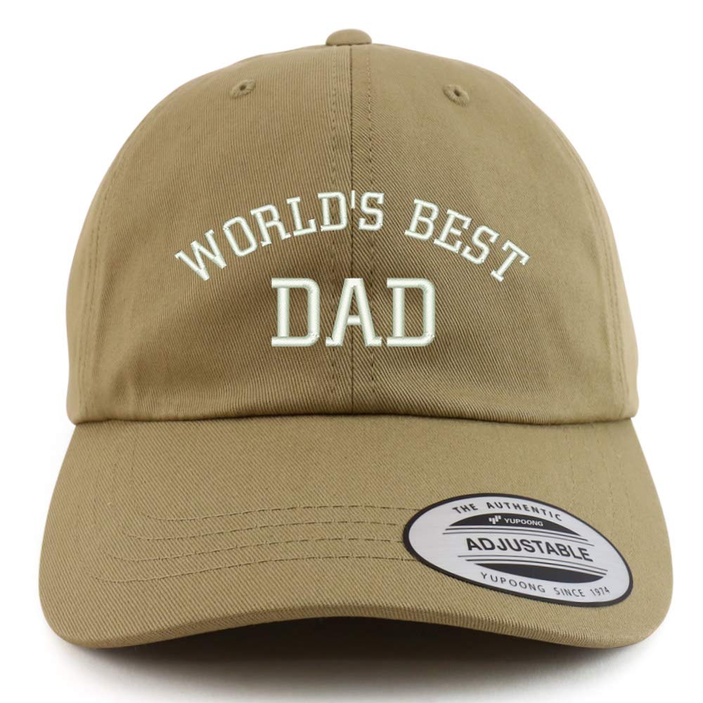 Trendy Apparel Shop XXL World's Best Dad Cotton Embroidered Unstructured Cap
