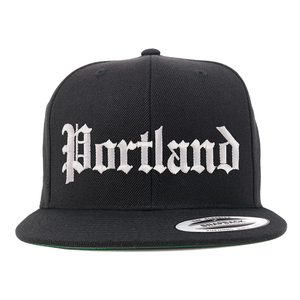 Trendy Apparel Shop Portland Old English Embroidered Flatbill Snapback