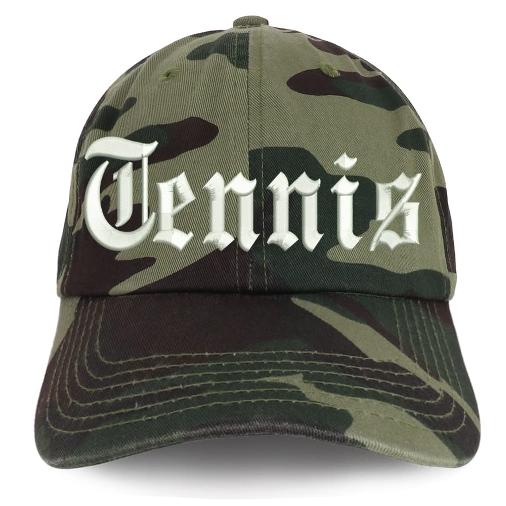 Trendy Apparel Shop Old English Tennis Low Profile Soft Cotton Baseball Cap