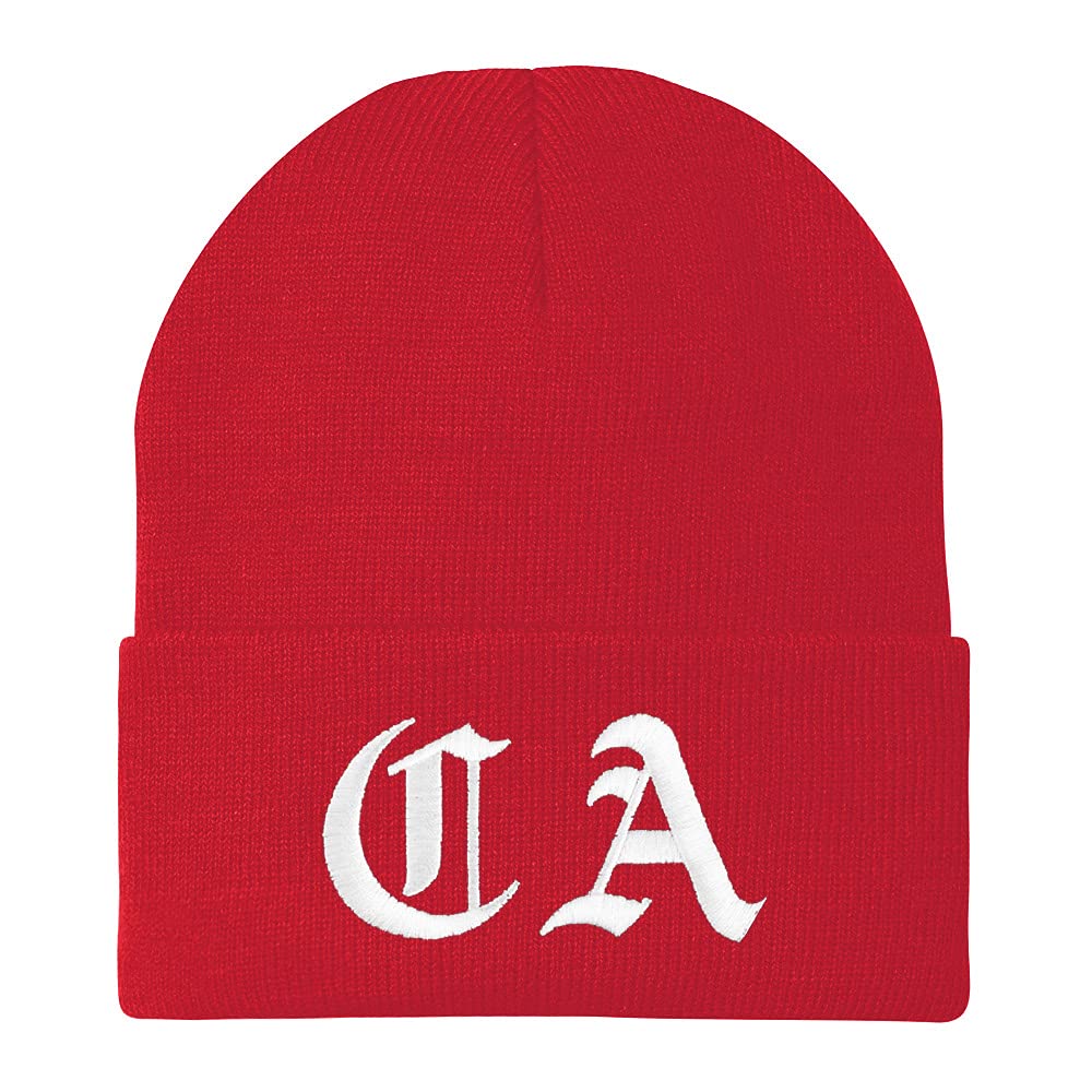 Trendy Apparel Shop South Carolina SC Old English Embroidered Long Cuff Beanie