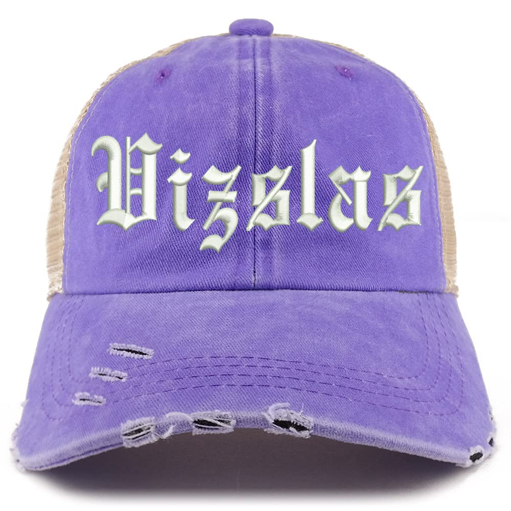 Trendy Apparel Shop Old English Vizslas Frayed Bill Trucker Mesh Back Cap