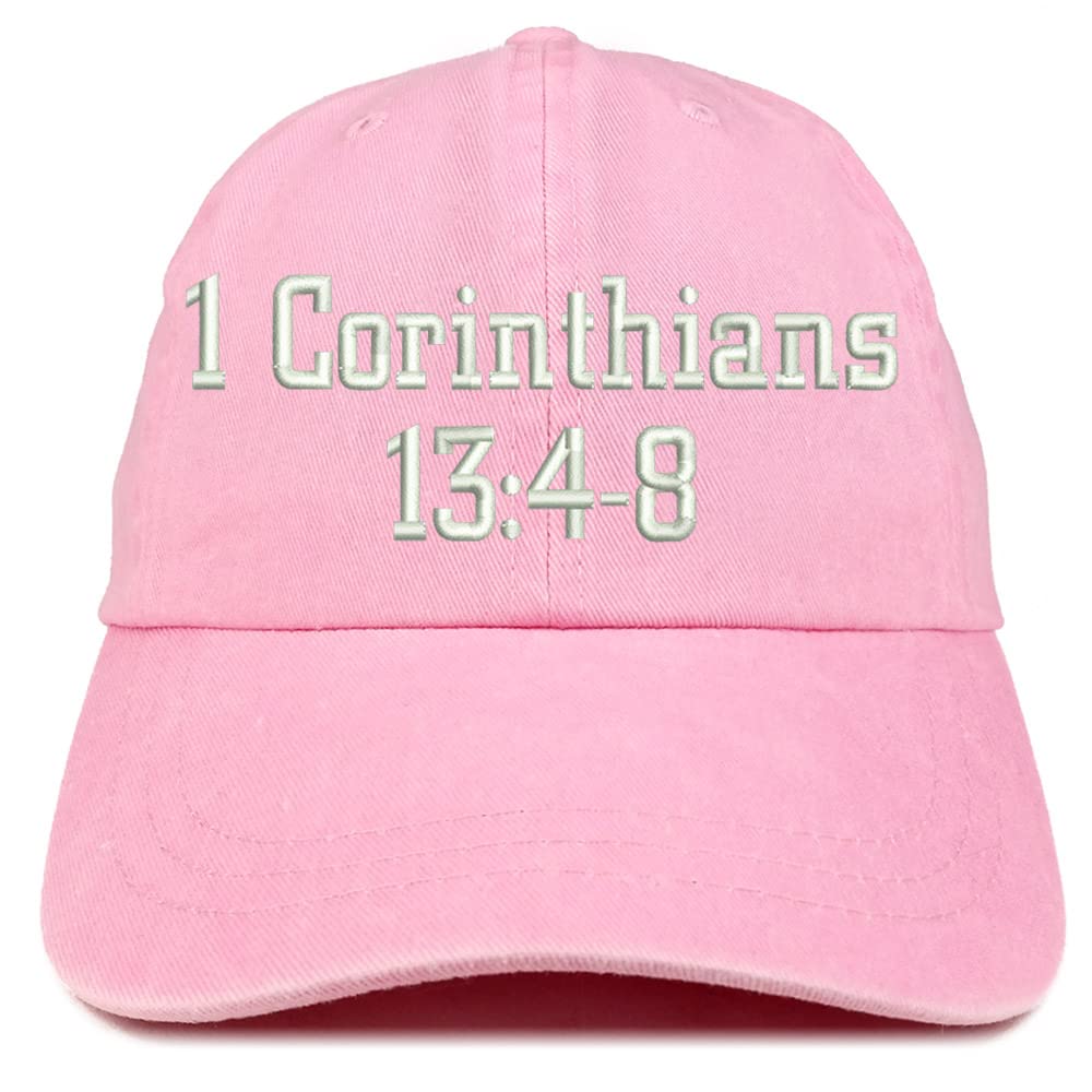 Trendy Apparel Shop 1 Corinthians 13:4-8 Washed Pigment Dyed Baseball Cap