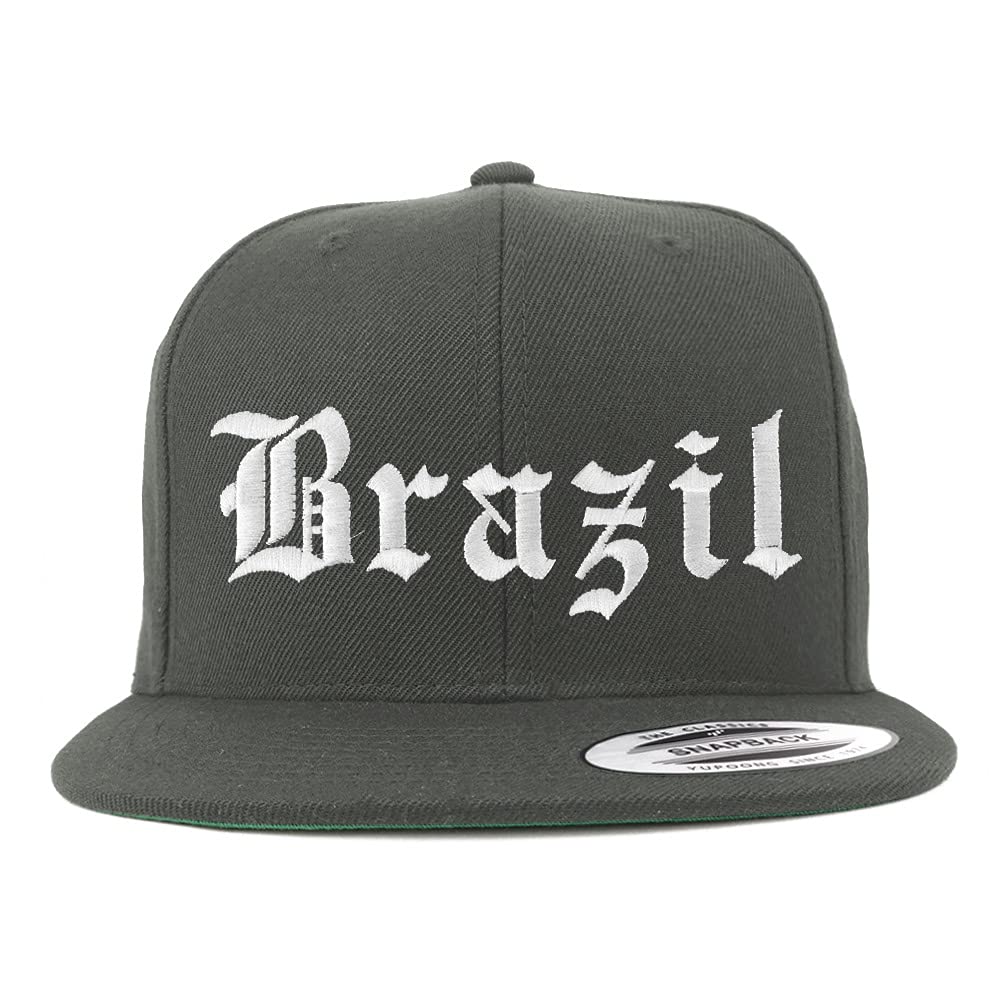 Trendy Apparel Shop Brazil Old English Embroidered Flatbill Snapback
