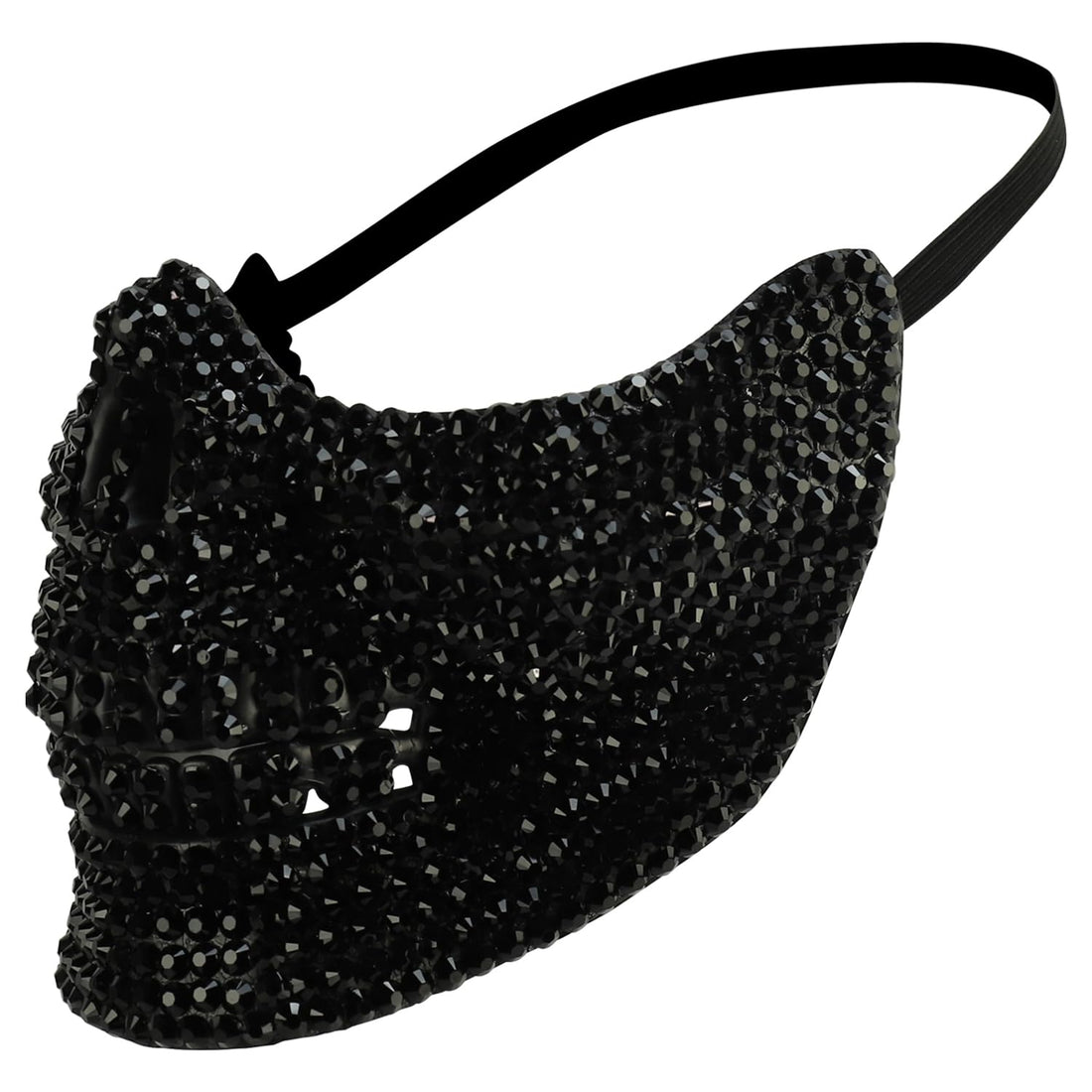 Trendy Apparel Shop Bling Rhinestone Skull Half Mask Costume Accessory