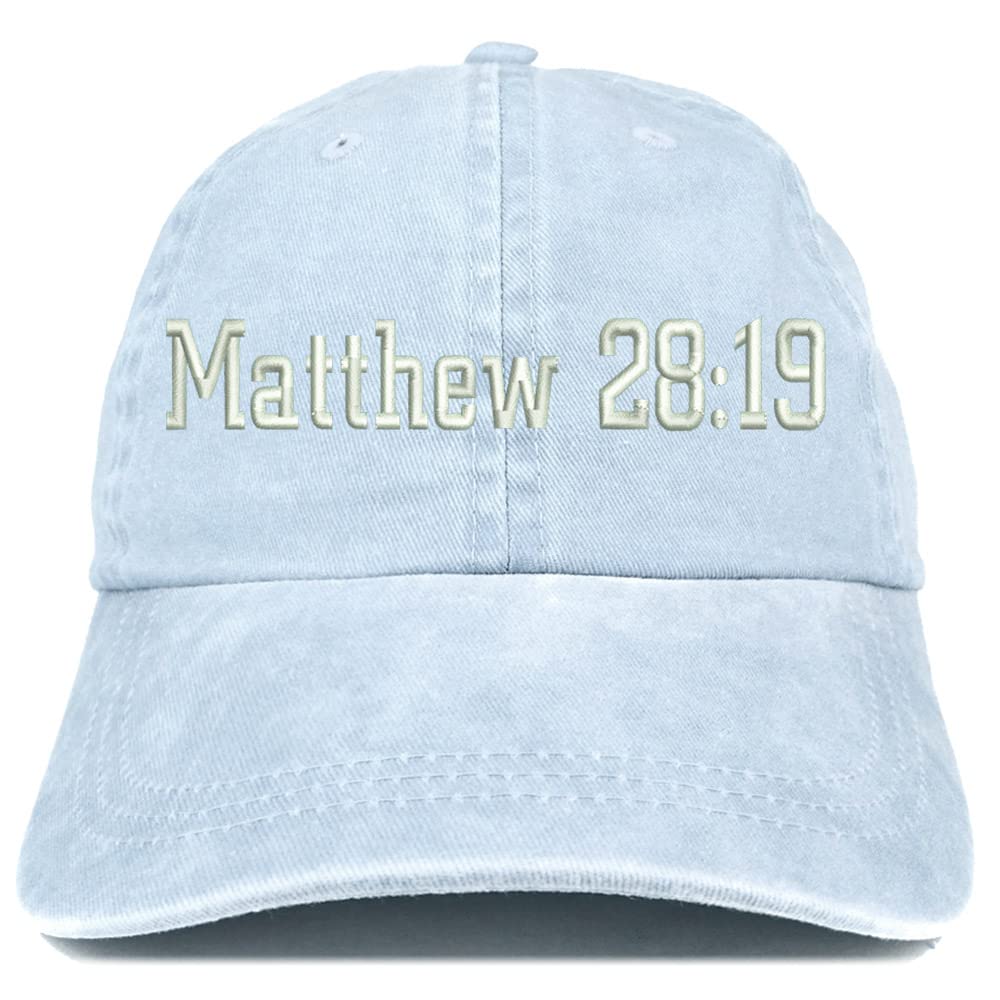 Trendy Apparel Shop Matthew 28:19 Washed Pigment Dyed Baseball Cap