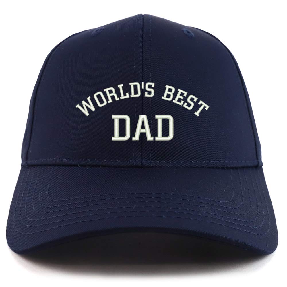 Trendy Apparel Shop World's Best Dad Cotton Embroidered Sturctured Ball Cap