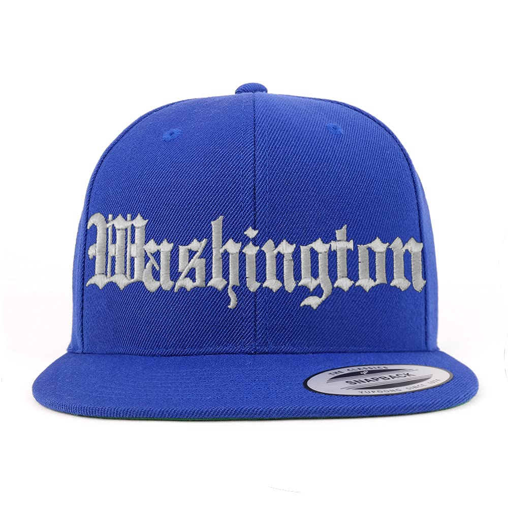Trendy Apparel Shop Washington Old English Embroidered Flatbill Snapback