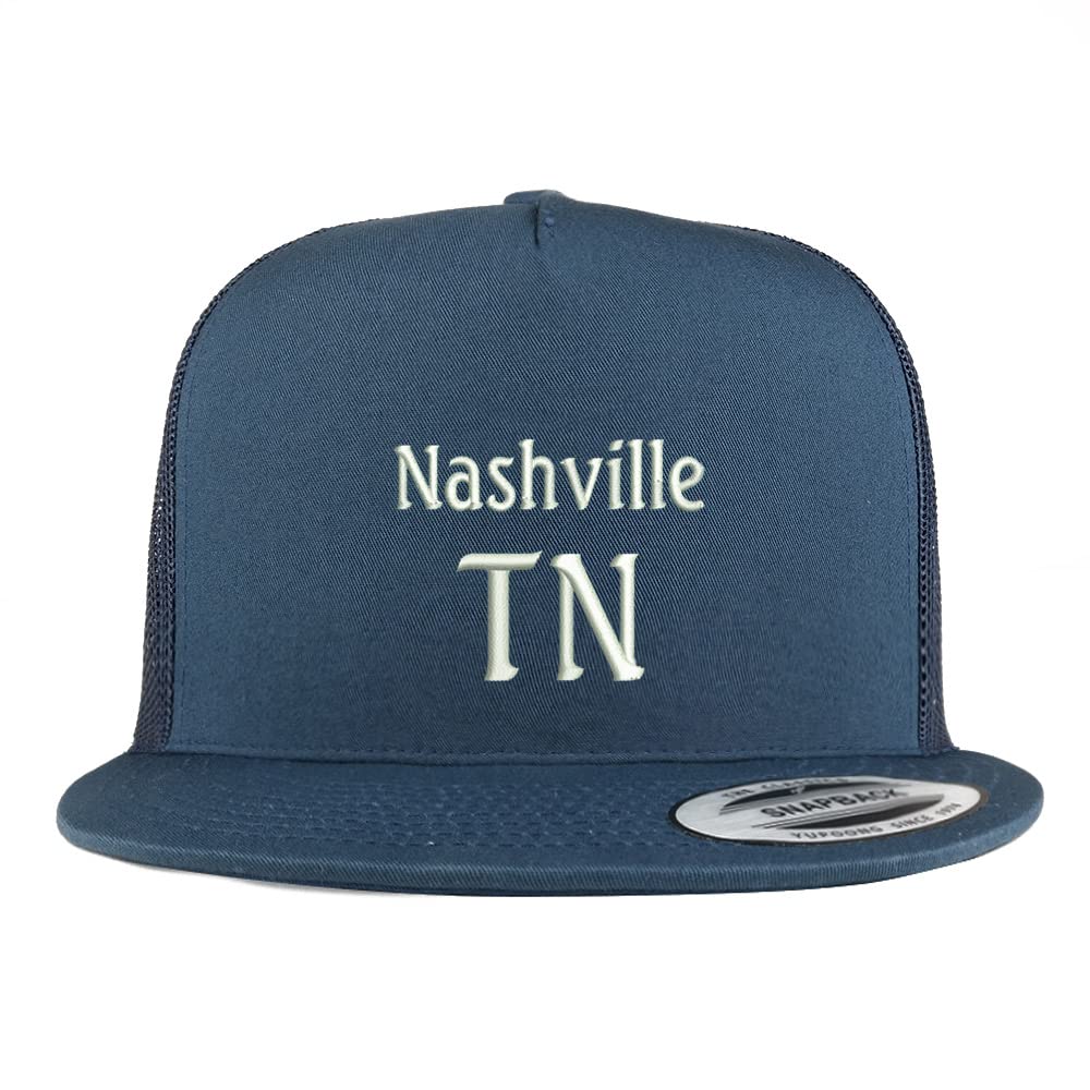 Trendy Apparel Shop Nashville TN Embroidered 5 Panel Flatbill Trucker Cap
