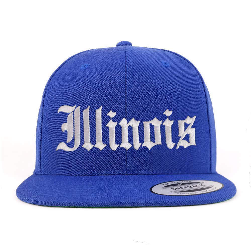 Trendy Apparel Shop Illinois State Old English Embroidered Flatbill Snapback