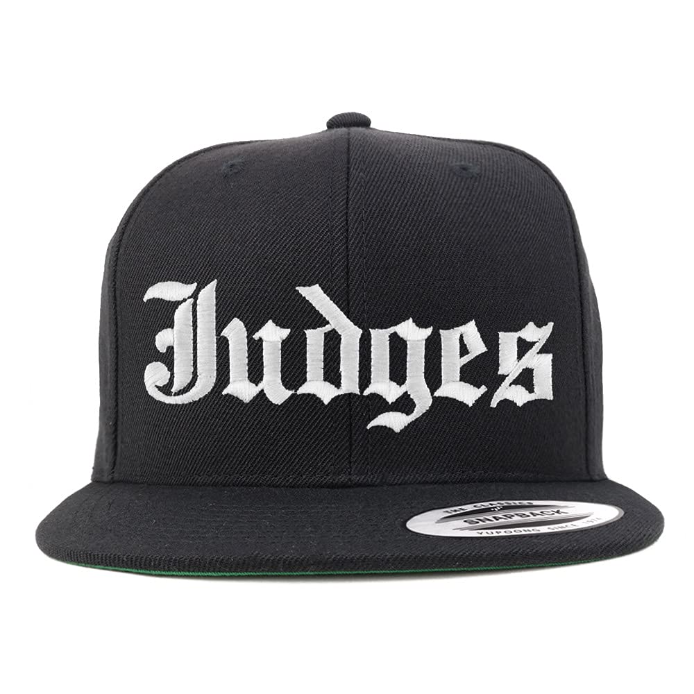 Trendy Apparel Shop Judges Old English Embroidered Flatbill Snapback