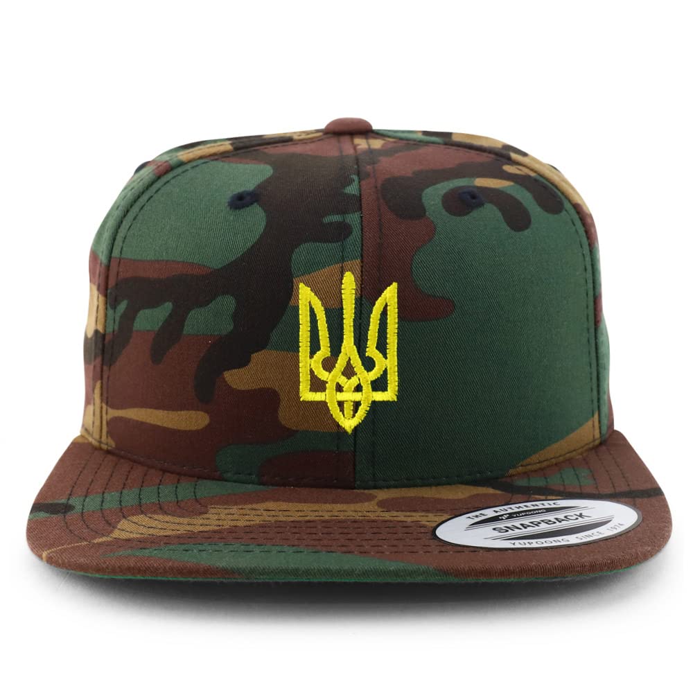 Trendy Apparel Shop Ukrainian National Symbol Embroidered Flatbill Snapback Cap