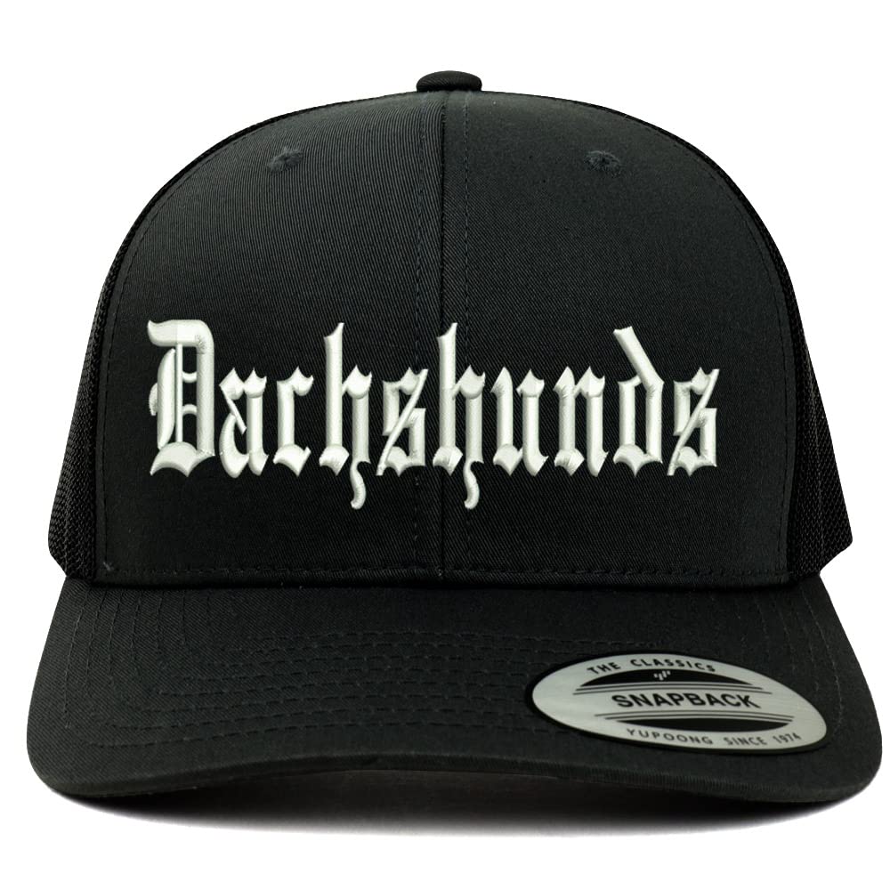 Trendy Apparel Shop Old English Dachshunds 6 Panel Trucker Mesh Cap